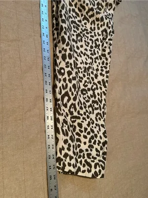 J. Crew Beige and Black Leopard Print Cropped Pants thumbnail 2