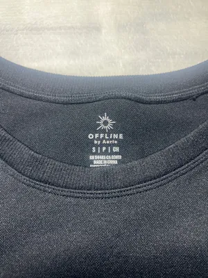 Offline by Aerie Black Cropped Long-Sleeve Top thumbnail 2