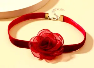 Flower Decor Choker Red thumbnail 1