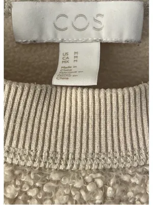 COS Sweatshirt Women Medium Sherpa Fleece Teddy Pullover Oversized Crewneck thumbnail 12