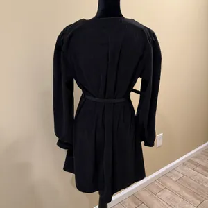 Midi dress fit and flare dress long sleeve A-line mini dress corduroy crew neck thumbnail 5