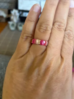 Anthropologie Accessories - 3 Beaded Elastic Rings | 14K Gold Plated - New thumbnail 8