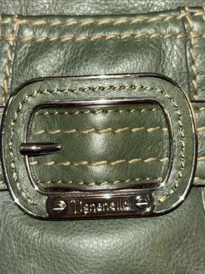 Tignanello Brand Olive Green Leather Crossbody With Distinctive Buckle Design thumbnail 5