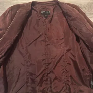 Bernardo Size 1X Burgundy Genuine Leather Full Zip Blazer thumbnail 4