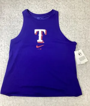 Nike Texas Rangers Womens L Dri-FIT Tank Top Purple MLB 01QI-11TU-TER-4EH‎ thumbnail 1