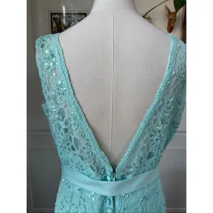Morilee Aqua Blue Green Lace Sequin Formal Gown $185 thumbnail 4
