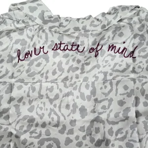 Spiritual Gangster hOMe Lover State of Mind Leopard Print Pajama‎ Top S NWT thumbnail 4
