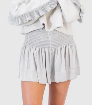 KOCH Erica Shorts Women's‎ Size Small Skirt Skort Pleated Silver Gray Pull On thumbnail 1