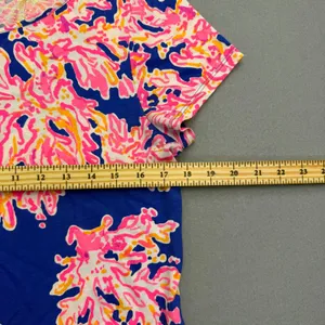 Lilly Pulitzer Blue Pink Coral Pima Cotton T-Shirt Dress 25981 Womens Medium thumbnail 3