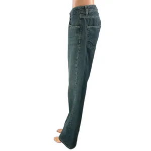Zara Women's Gray Blue Mid Rise Relaxed Fit Straight Leg Denim Jeans Pants Sz 4 thumbnail 2