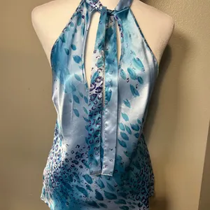 Victoria’s Secret Y2K Satin Halter Top cheeta Print thumbnail 2
