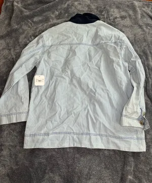 Altar’d State Women’s Striped Jacket Blue White Corduroy Collar Size M NWT thumbnail 2