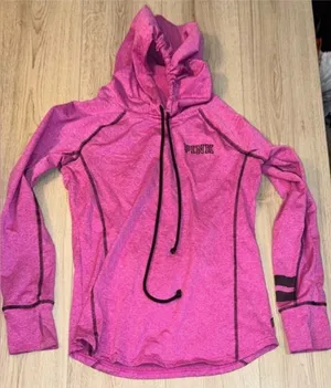 Victoria’s Secret pink black hoodie sweatshirt hooded sweater thumbnail 1