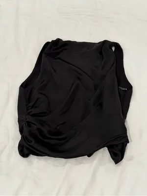 Zara Black Satin Crop Top thumbnail 5
