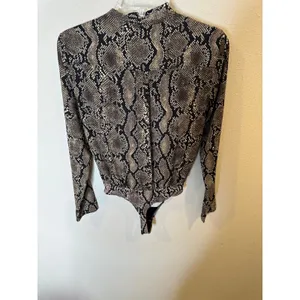 BABATON Snake‎ Print Long Sleeve Draped Bodysuit Women's XS thumbnail 4