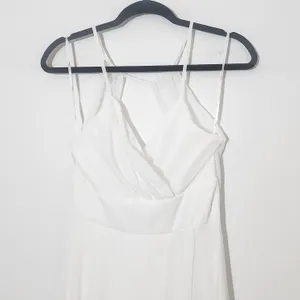 Lulus White Chiffon Wedding Dress with Faux Wrap Style NWT Size Medium thumbnail 5
