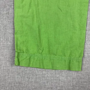 WORN Linen Blend Capri Pants Womens 4 Green Twill Cuffed Pockets Lightweight thumbnail 13