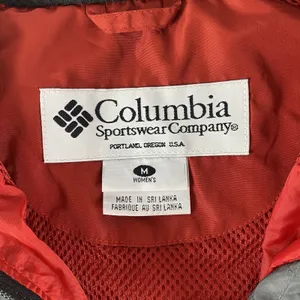 Columbia Jacket Womens Medium Red Gray Windbreaker Packable Full‎ Zip Ladies thumbnail 2