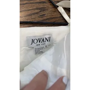 Jovani Cream Bridal Gown a Line Dress with Corset Structural Top Size 10 ,2666 thumbnail 8