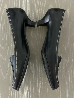 AEROSOLES Black Woven Leather Pump Loafers - Size 8.5 thumbnail 3