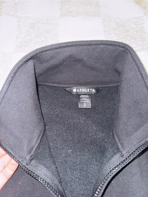 Athleta Seasoft Quarter Zip Sweatshirt Black Pullover Small thumbnail 4