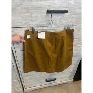 Old Navy Womens Mustard Yellow Button Front Twill Mini Skirt Size 12 NWT thumbnail 6