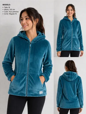 Free Country Plush Hooded Jacket in Teal thumbnail 2
