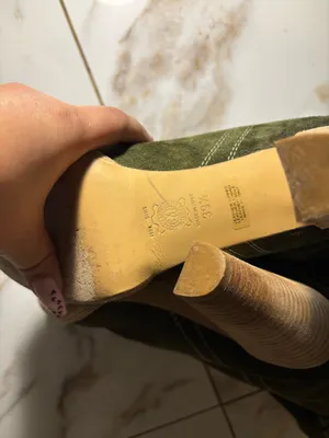 Vero Cuoio WOMENS leather boots olive green size 39.5 thumbnail 5