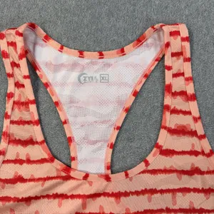 ZYIA ACTIVE Women's XL Peach Red Striped Racerback Tank Top Athletic Gym Shirt thumbnail 3