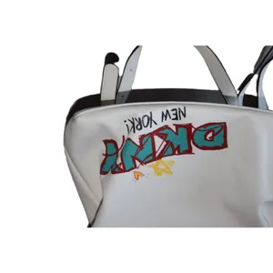 DKNY Graffiti Logo Backpack Womens White Good Faux Leather Streetwear Bag thumbnail 3