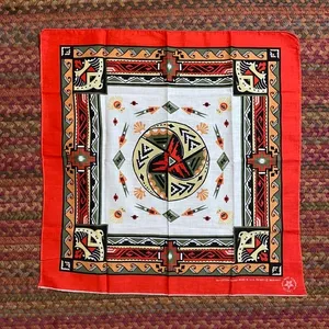 Red Vintage Wamcraft Bandana Made In Usa thumbnail 1
