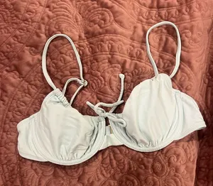 Xhilaration Light Blue Underwire Bikini Top with Front Tie thumbnail 1