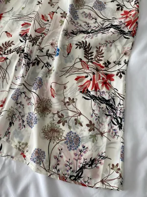 White Kimono With Foliage Print thumbnail 4