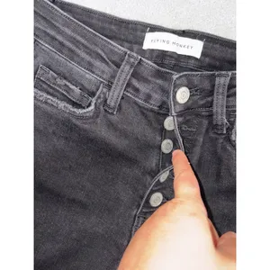 Vervet Flying Monkey Black Wide Leg Crop Jeans Button 26‎ thumbnail 3