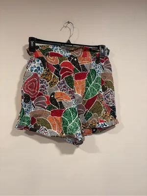 Farm Rio x Anthropologie Multi Color Toucan Jungle Patchwork Swing Shorts thumbnail 2