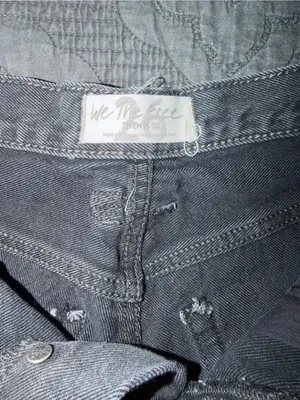 We The Free Washed Black-Distressed Denim Shorts Size-26 thumbnail 3