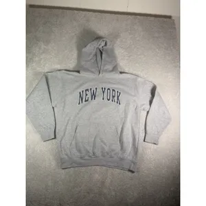 John Galt Silver New York Oversized Hoodie Women OS Cotton Pullover thumbnail 2
