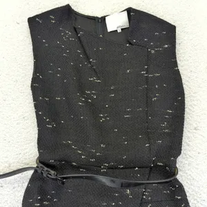 3.1 Phillip Lim Black Tweed Textured‎ Sheath Dress with Belt Size 4 Winter thumbnail 3