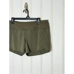 Lululemon Run Times Short 4-way Stretch 4" Dark Olive Green Size 10 thumbnail 3
