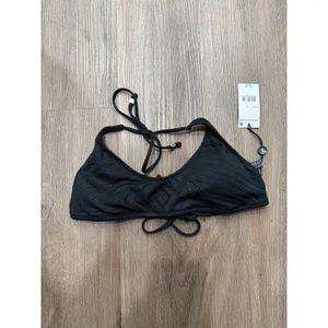 Polo Ralph Lauren Black Halter Crochet Lace Bikini Top Size‎ S NEW thumbnail 2