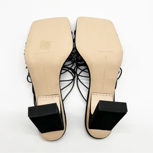 NWT Good American Square Toe Mule Sandals Women's‎ Size 7 Black Minimalist Chic thumbnail 9