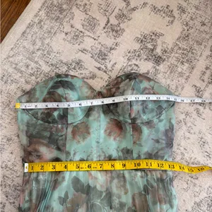 Lulus Most Beautiful Day Sage Multi Floral Print Organza Maxi Dress Size Medium thumbnail 6