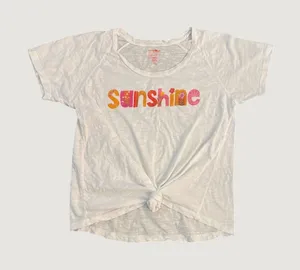 Natural Life Sunshine Graphic Slub Knit T-Shirt White Front Knot XL thumbnail 1