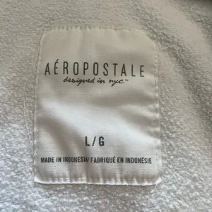 Y2K Aeropostale White Hoodie with White Logo size Large thumbnail 2