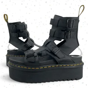 Dr. Martens Giavanna Black Leather Platform Sandals Buckles Gladiator Fit Size 9 thumbnail 2
