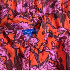 Ro Garden Tuckernuck Orange and Pink Floral Mini Dress thumbnail 4