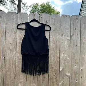 Jessica Simpson black tassel tank top‎ size xs thumbnail 5