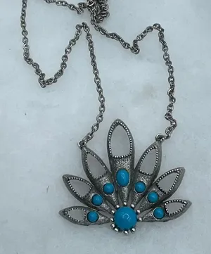 Vintage southwestern style statement necklace. 13.5” approximately thumbnail 1