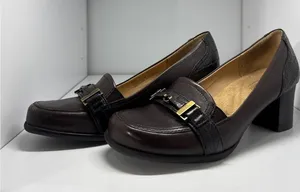 Naturalizer Classic Brown Leather Chunky Heel Loafers – Step Up Your Shoe Game! thumbnail 1