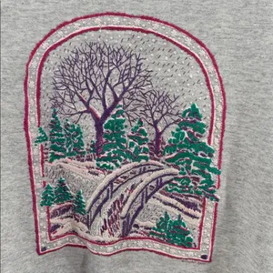 Gopher Sport vintage turtleneck winter scene XL glitter puff paint casual thumbnail 8